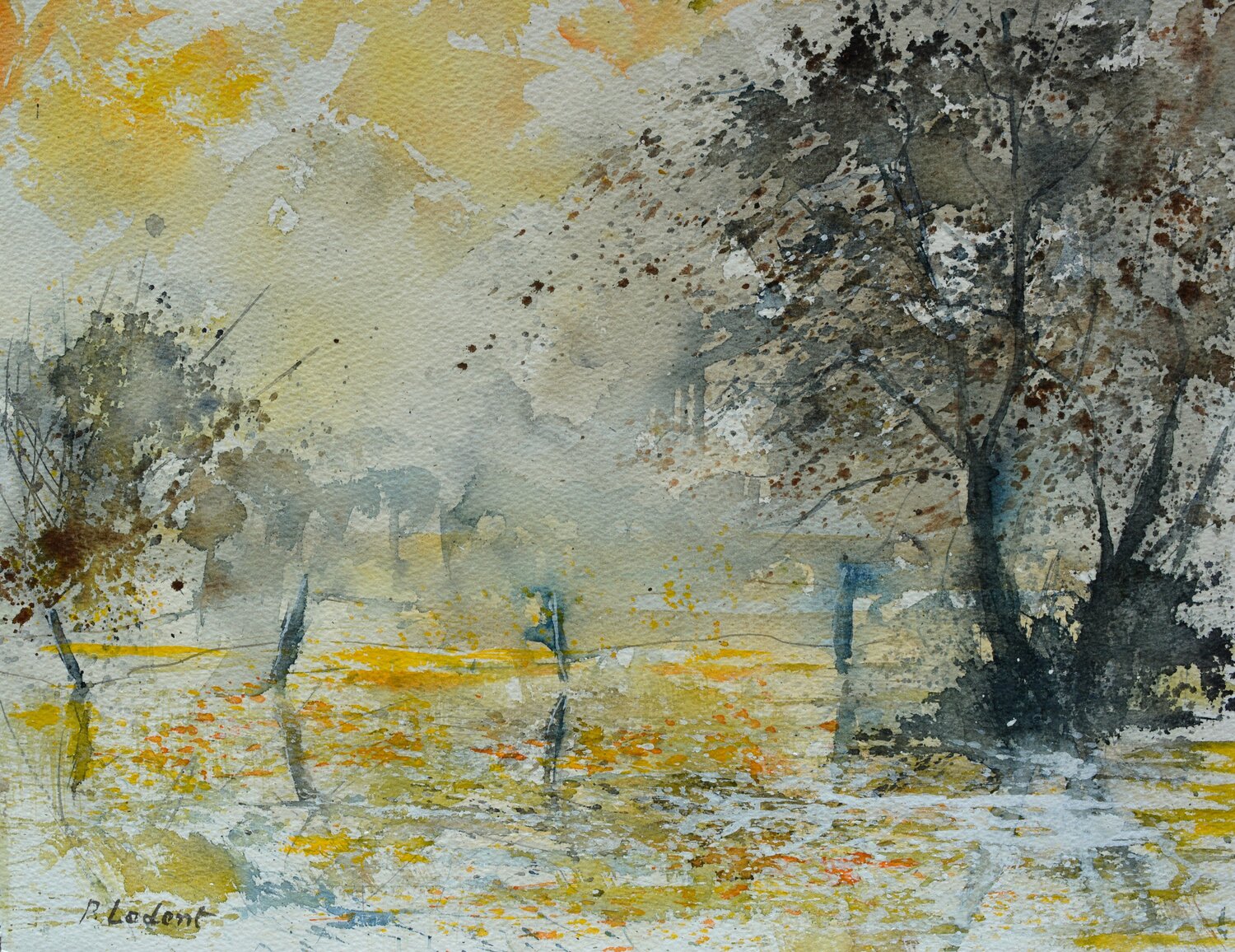 Morning light- watercolor 261006 Pol Ledent