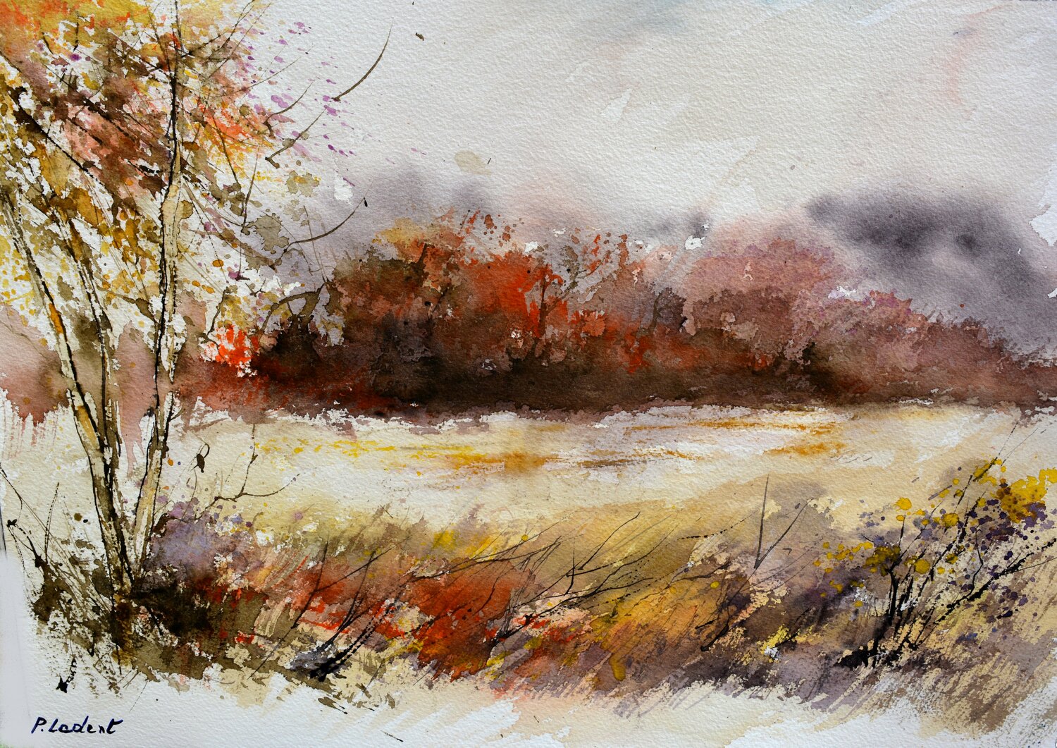 Automne - aquarelle Pol Ledent