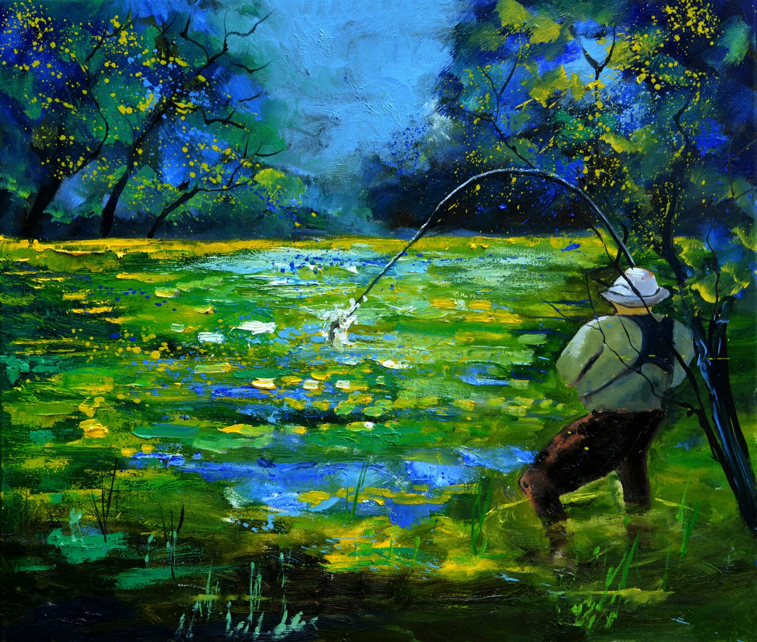 Catching a trout Pol Ledent