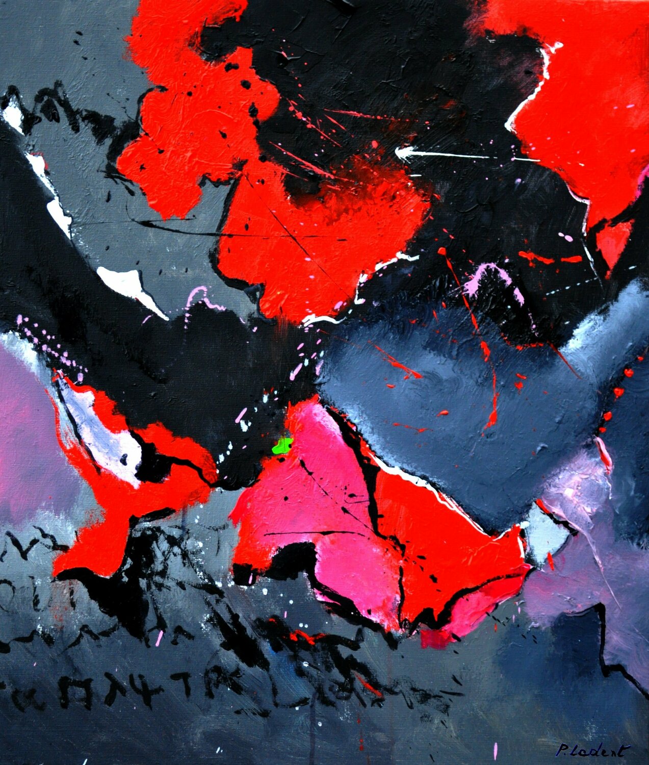 The victory of red on black Pol Ledent Originalgemälde zu verkaufen