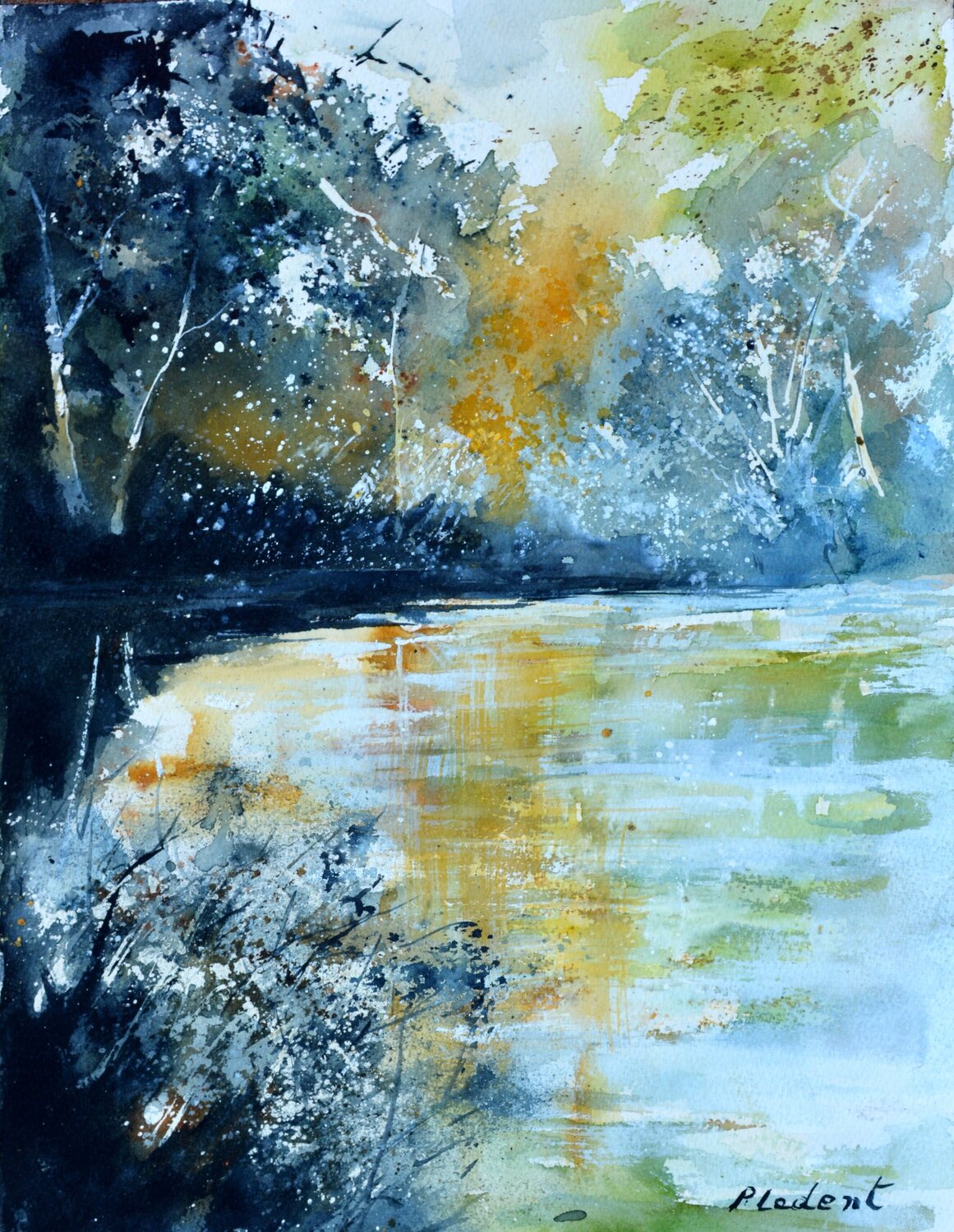 Peaceful waters  - watercolor Pol Ledent