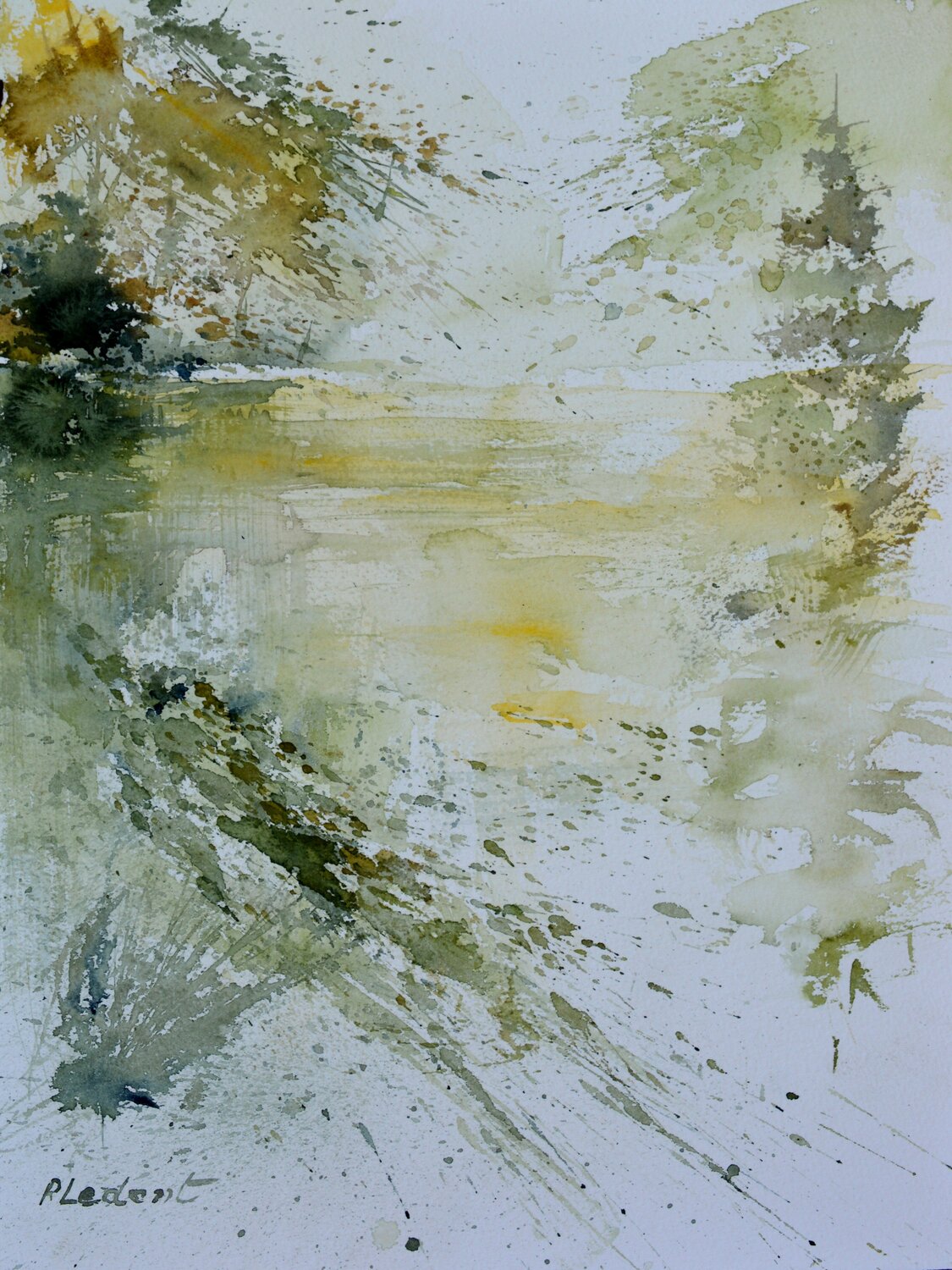 Such a quite place   - watercolor Pol Ledent