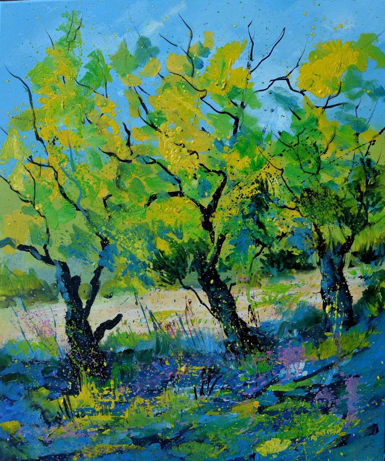 Three trees in summer Pol Ledent