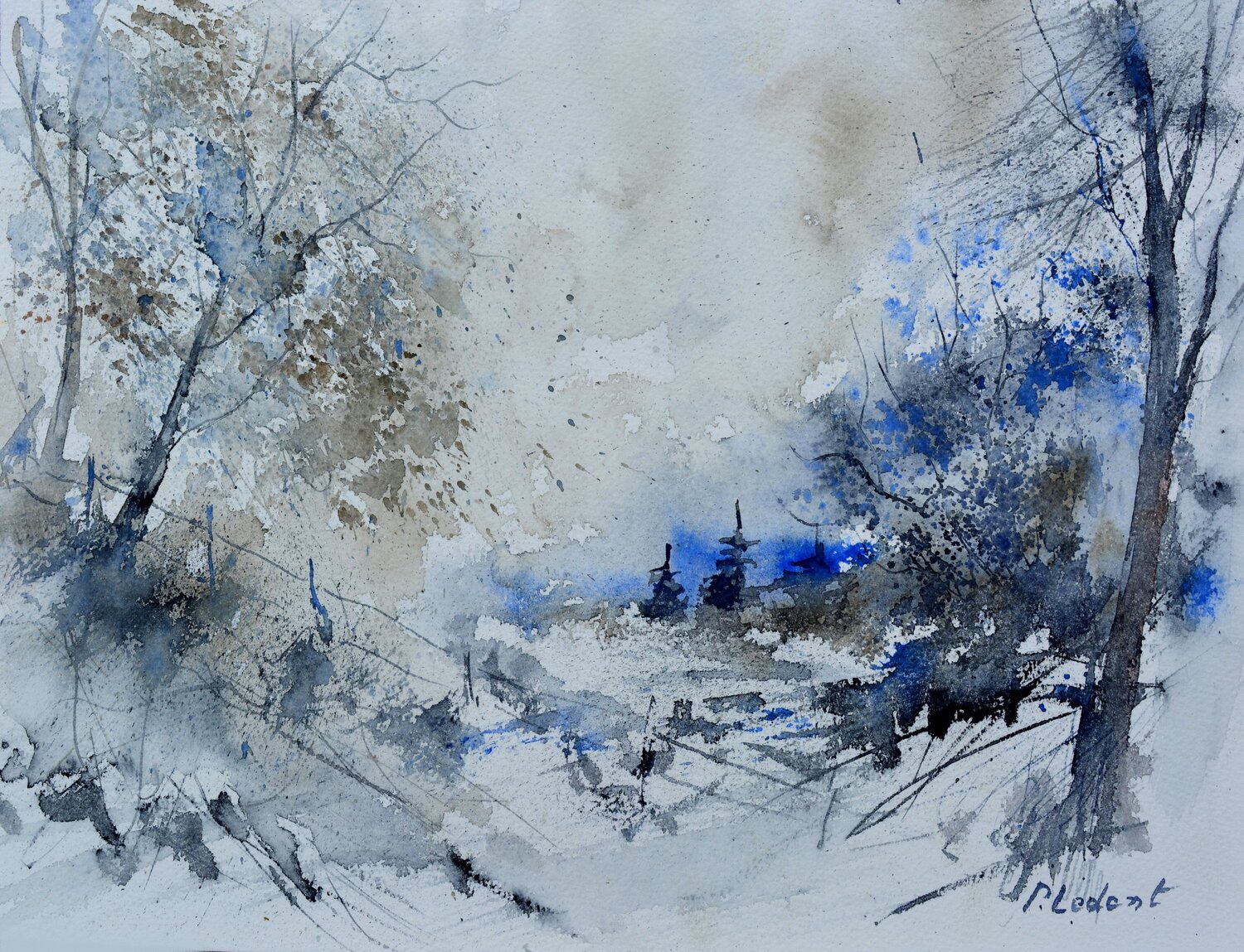 Winter  -watercolor Pol Ledent