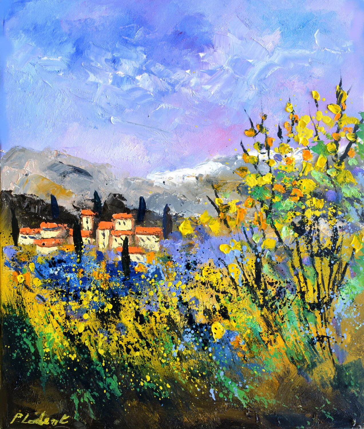 Summer blooming in Provence - 5623 Pol Ledent Originalgemälde zu verkaufen