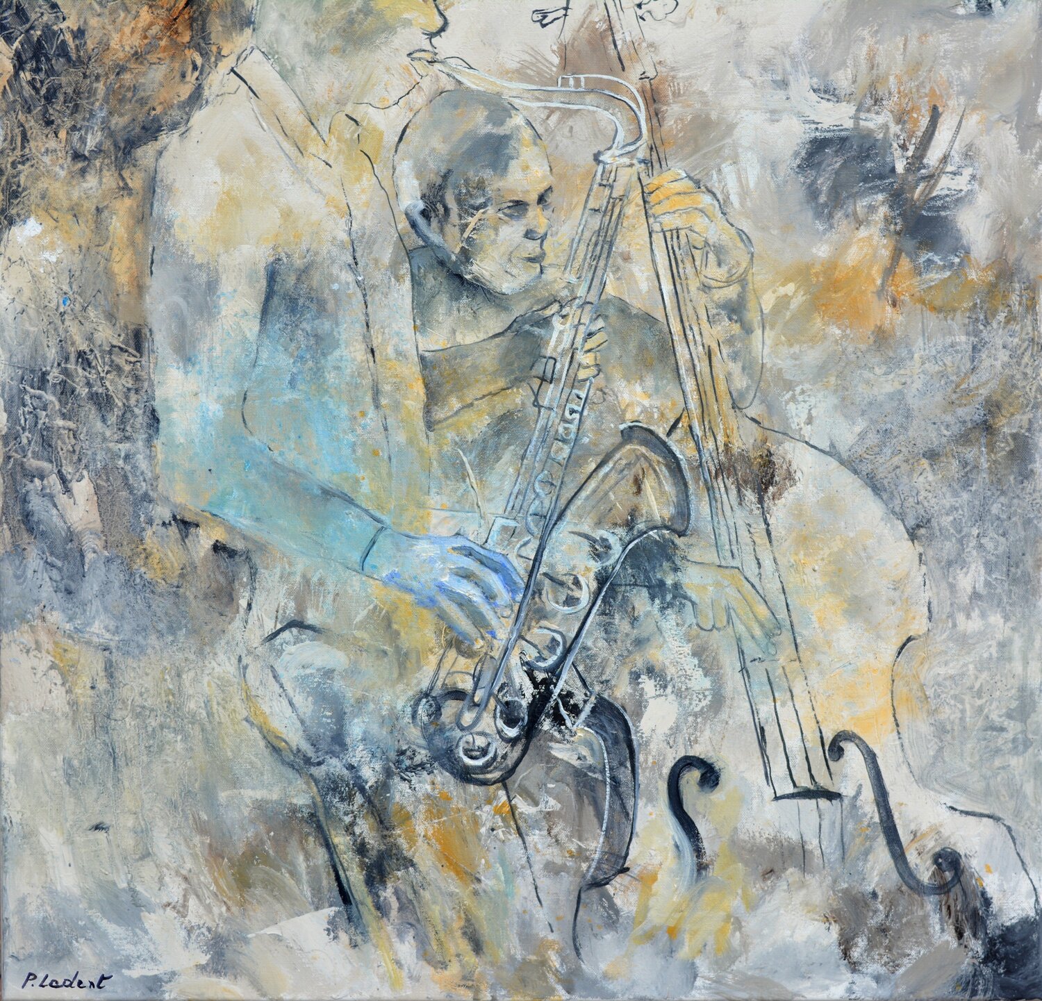 Bass and sax Pol Ledent