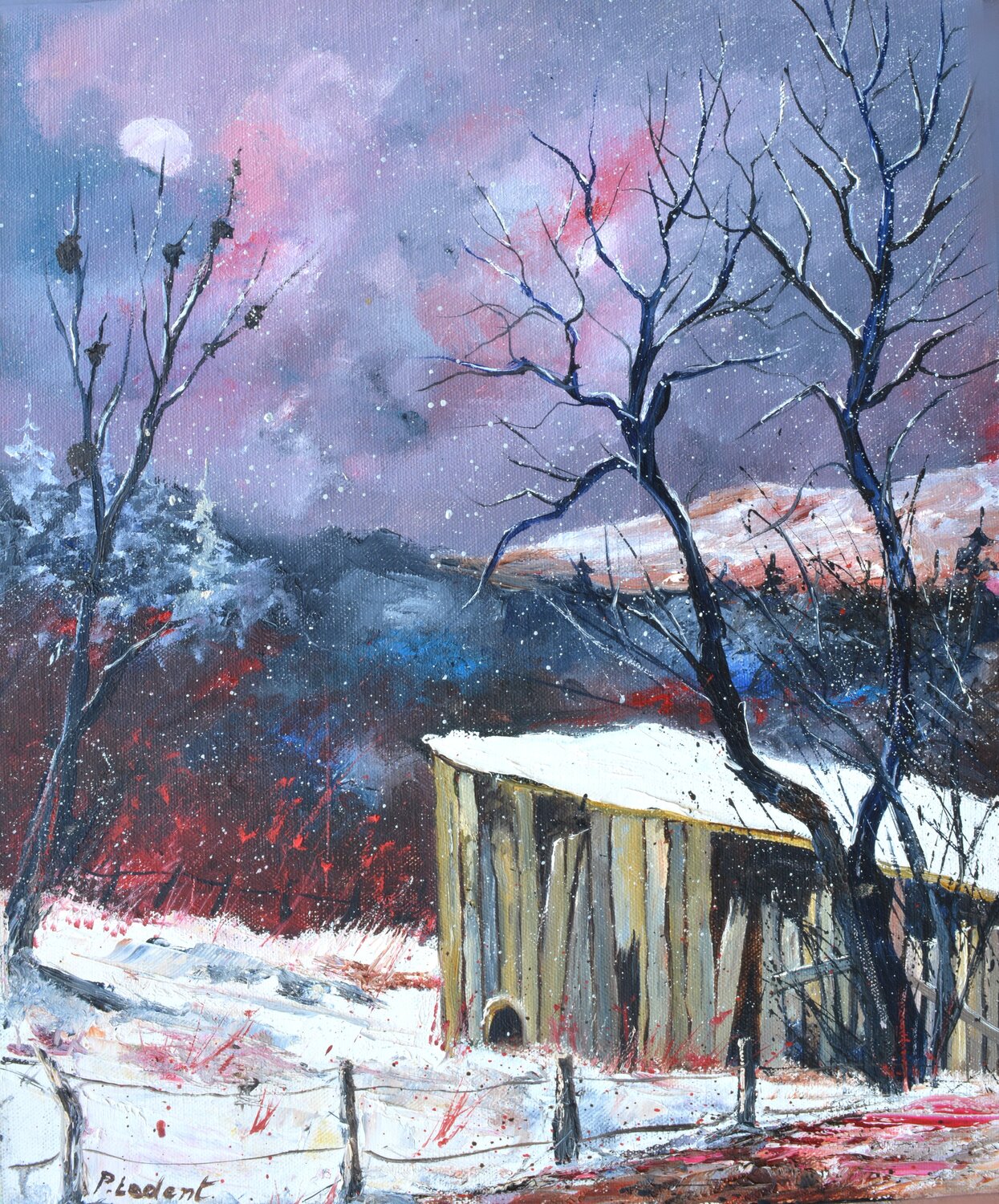 Old barn in winter 5624 Pol Ledent