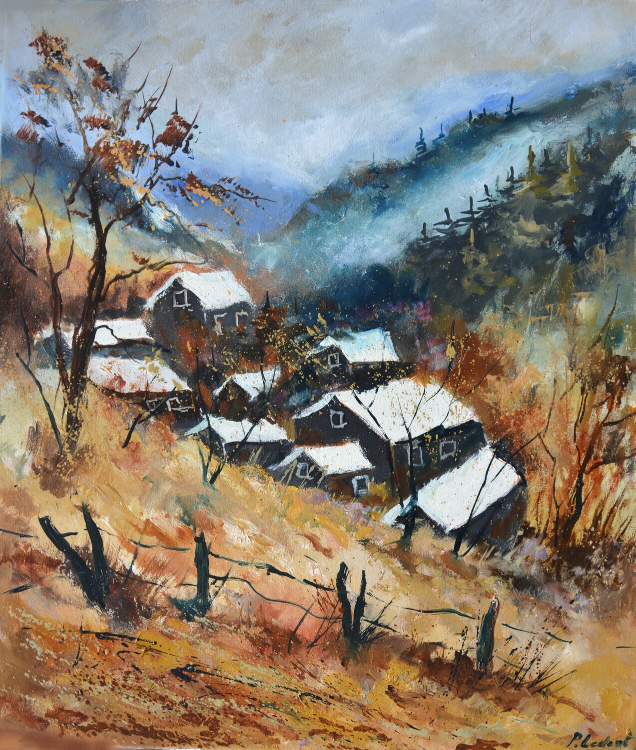 Mountain village in winter Pol Ledent