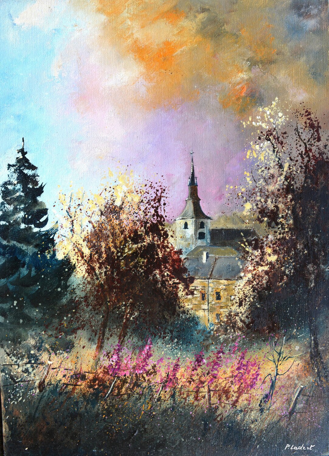 Hargnies  Ardennes France Pol Ledent Originalgemälde zu verkaufen