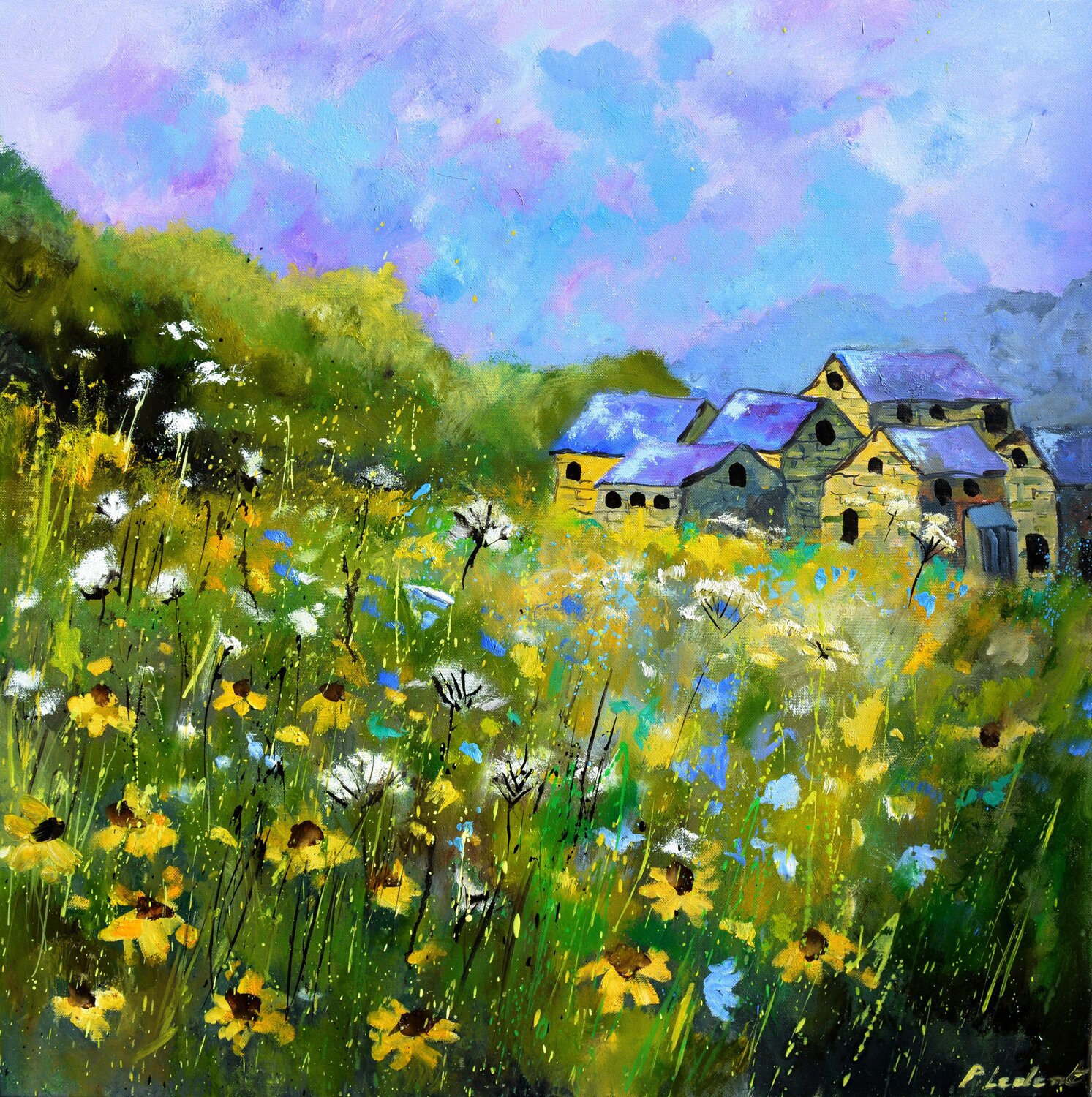 Old houses in a meadow Pol Ledent