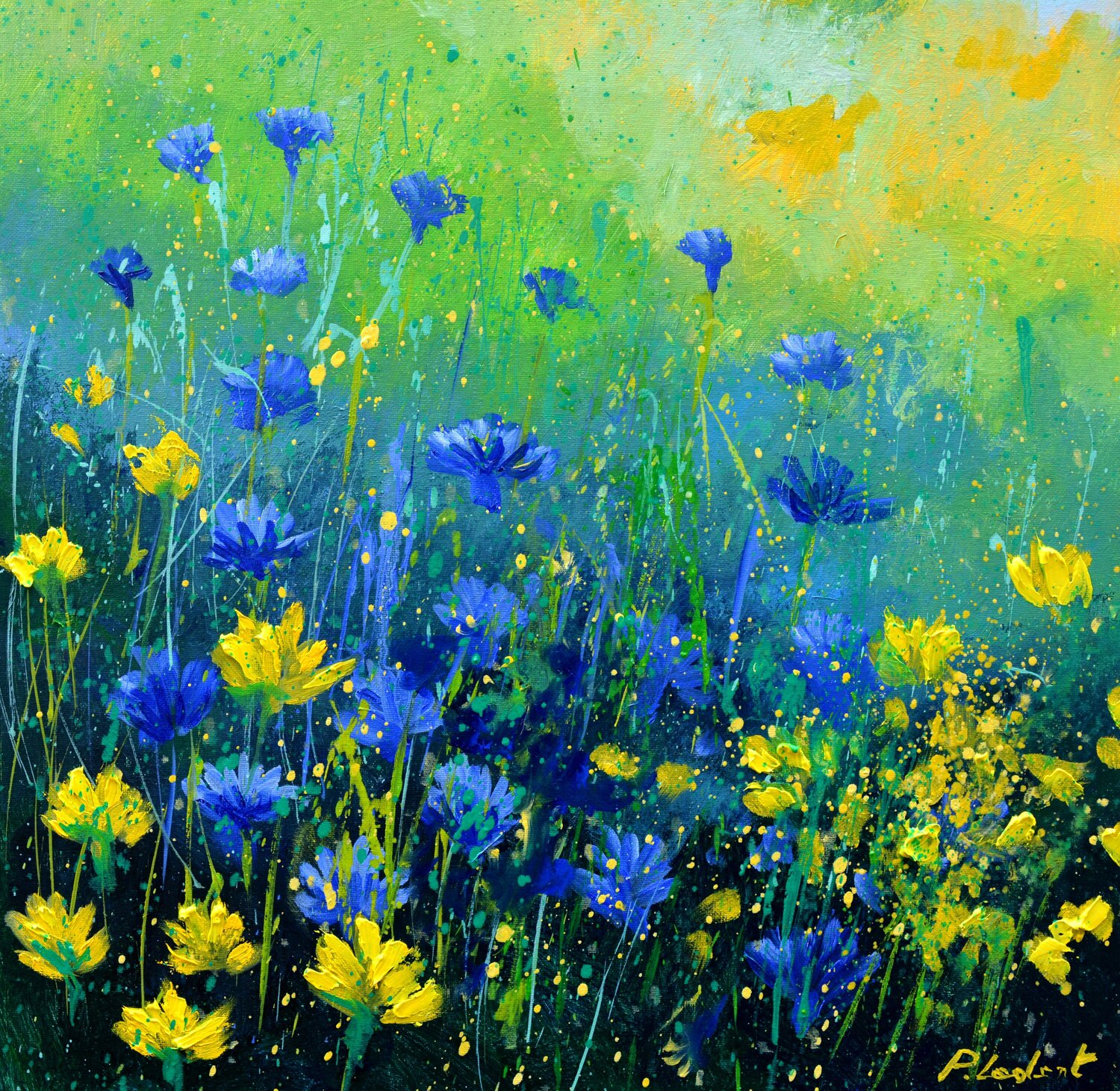 Blue and yellow wild flowers Pol Ledent
