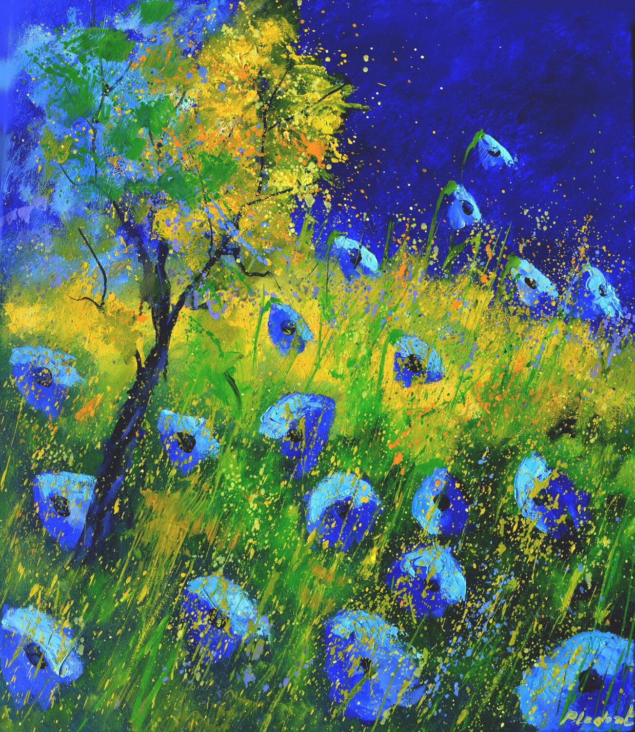 Blue poppies 6726 Pol Ledent