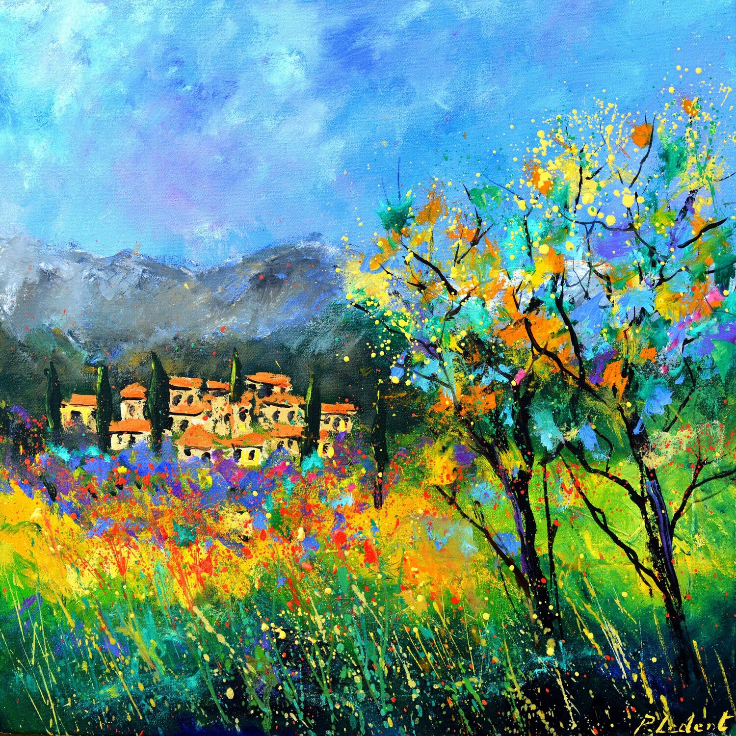 Colourful Provence Pol Ledent Original painting for sale