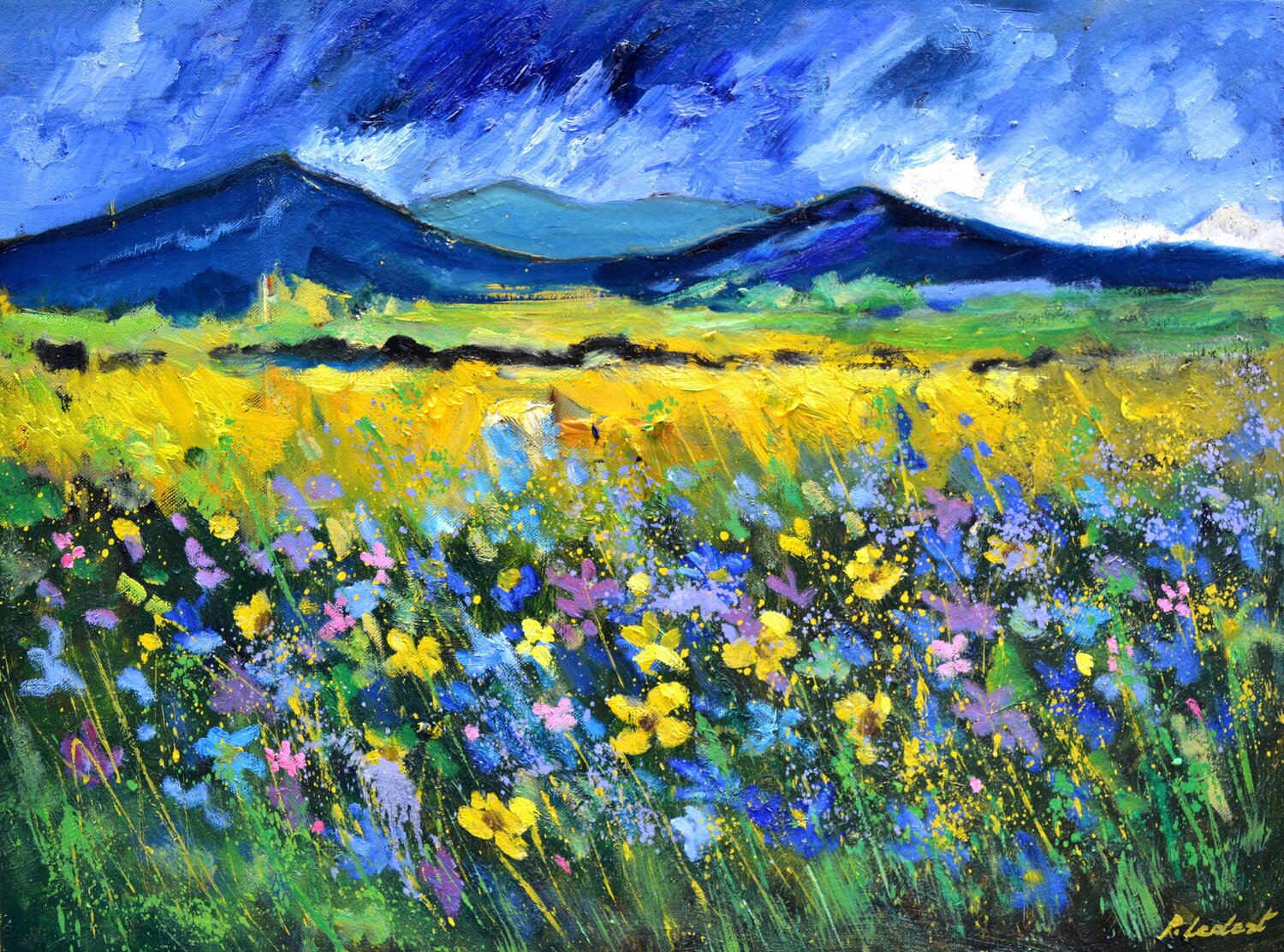 Wild flowers Pol Ledent Original painting for sale