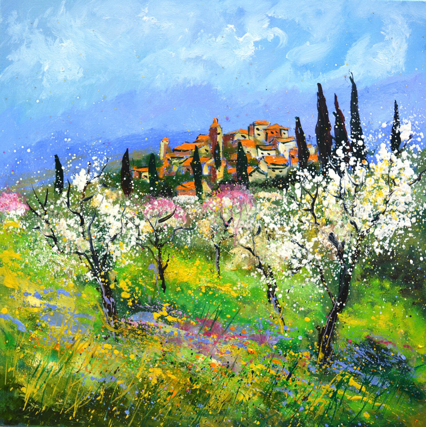 Full spring in Provence Pol Ledent Origineel schilderij te koop