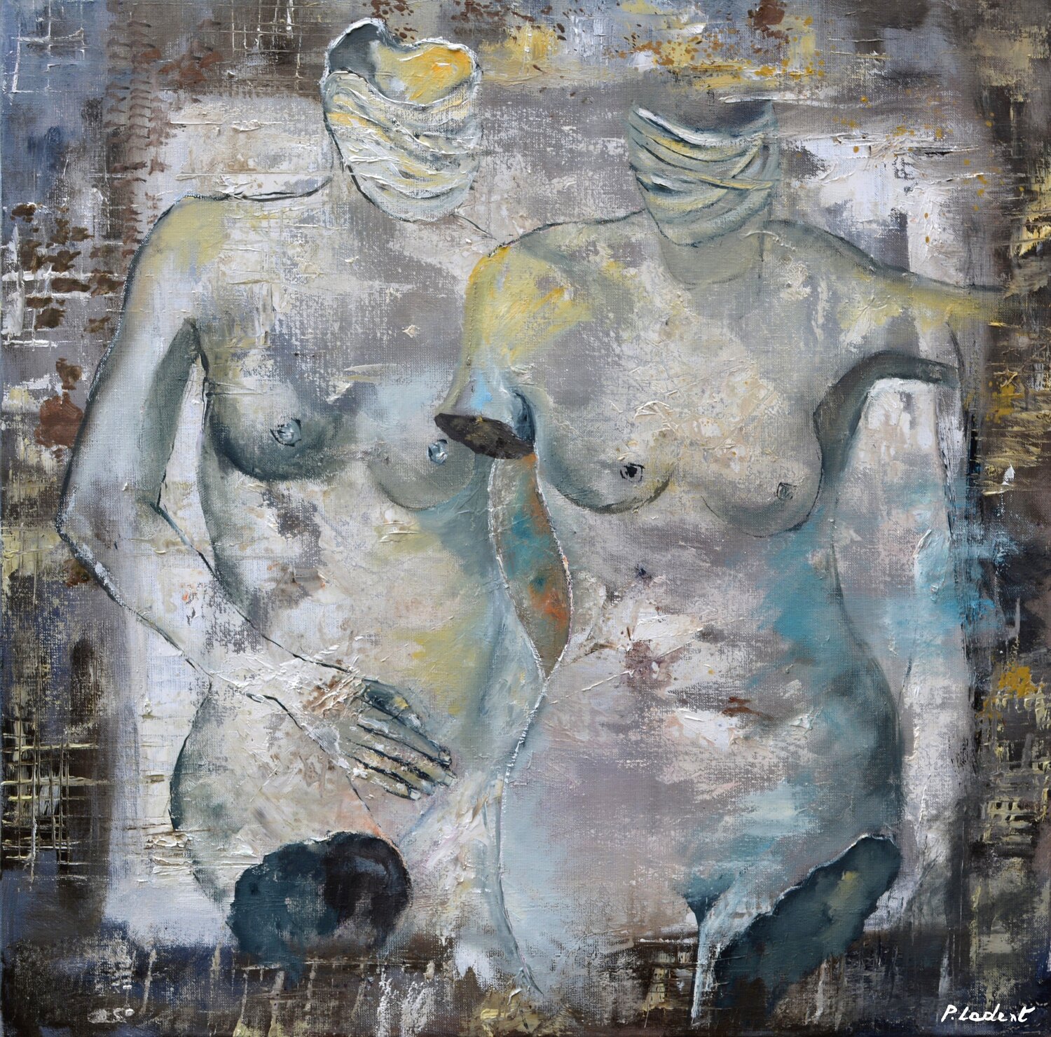 Two nudes Pol Ledent Peinture originale à vendre