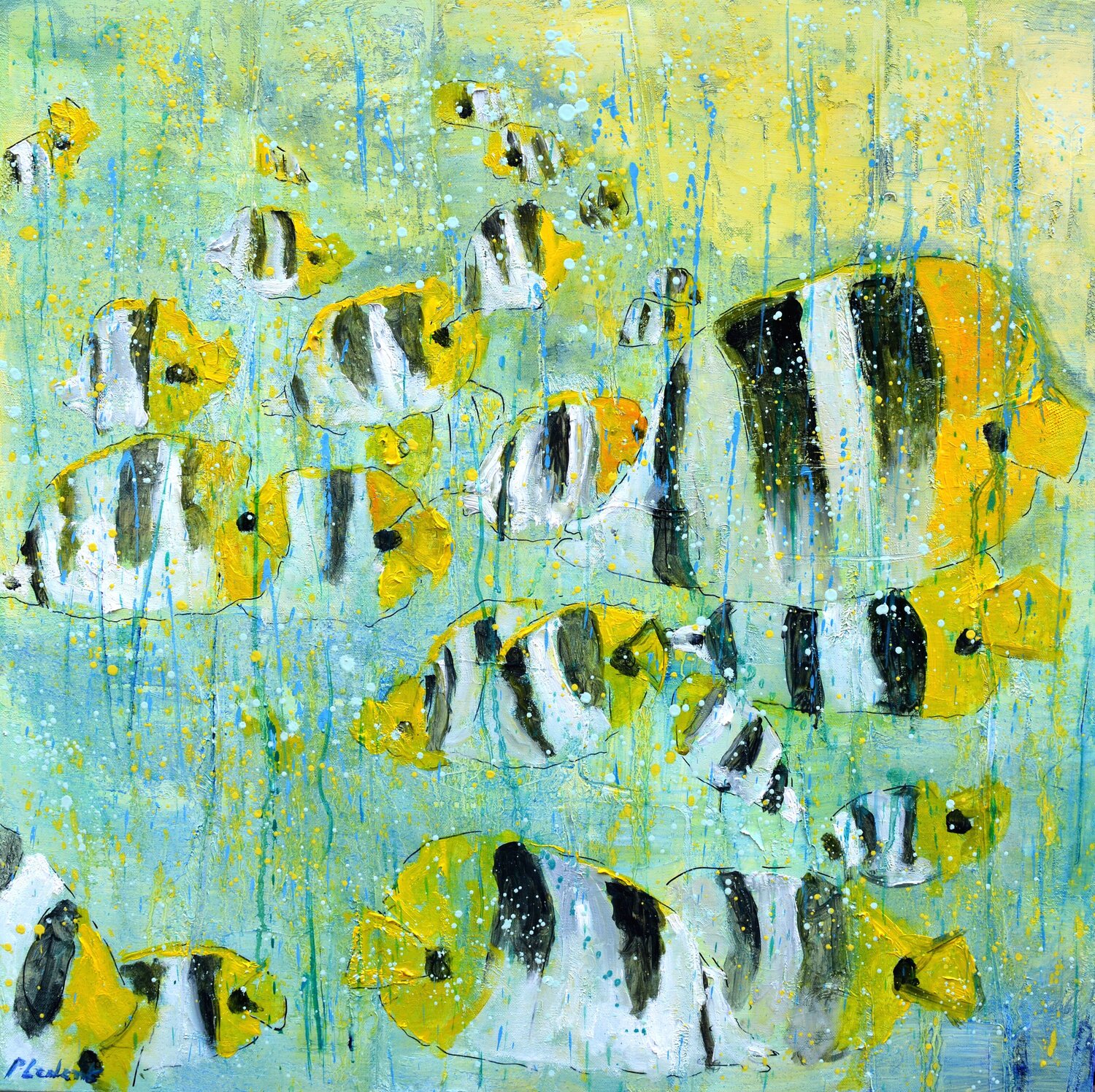 Tropical fish Pol Ledent Origineel schilderij te koop