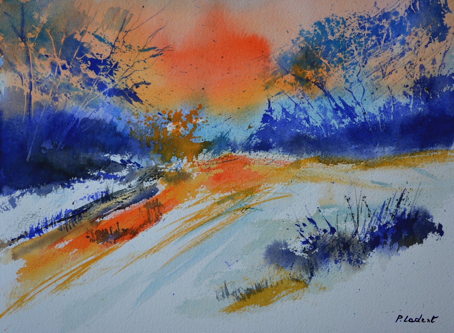 Sunset  - aquarelle 612061 Pol Ledent