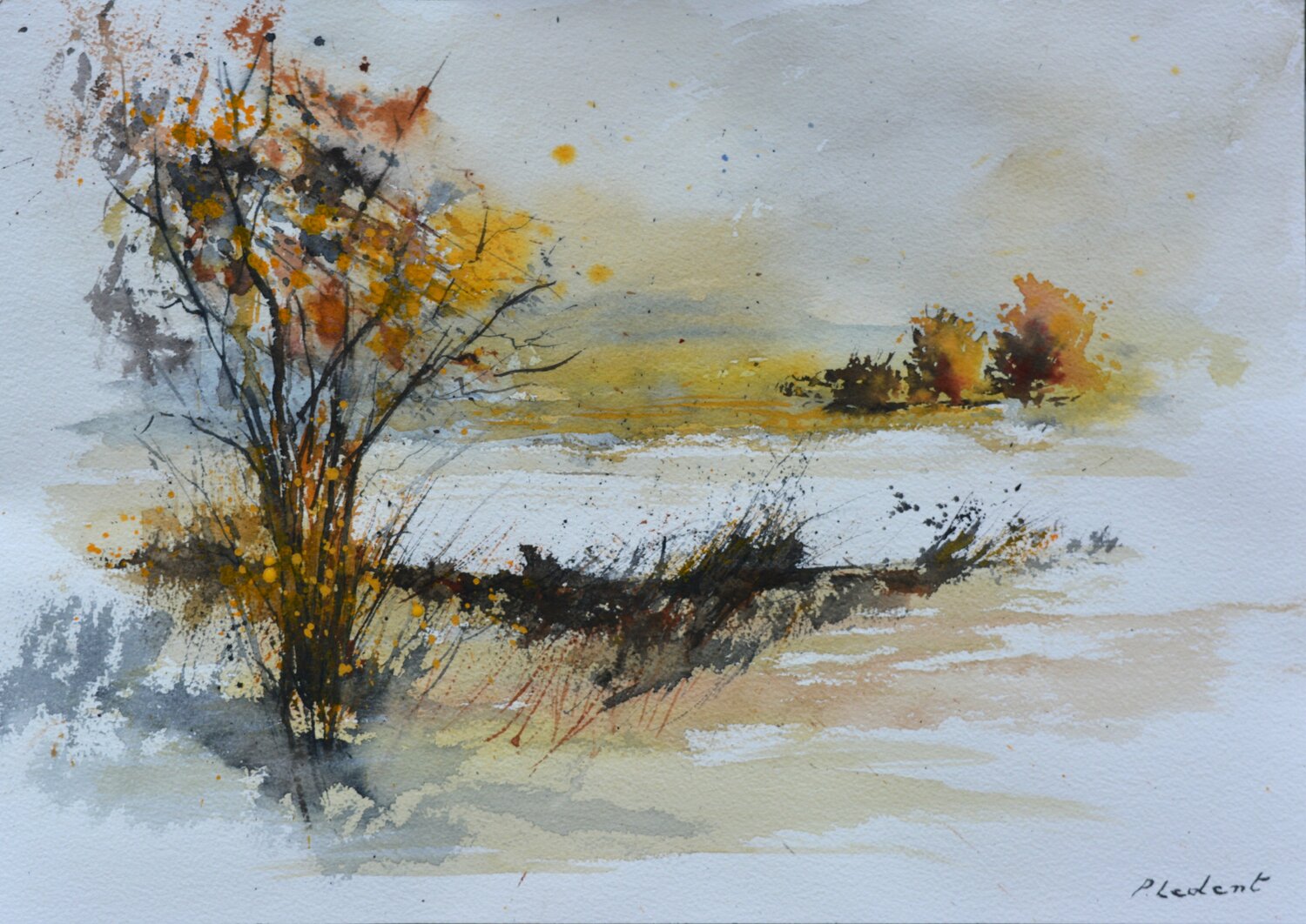 Along the river - aquarelle 54024071 Pol Ledent