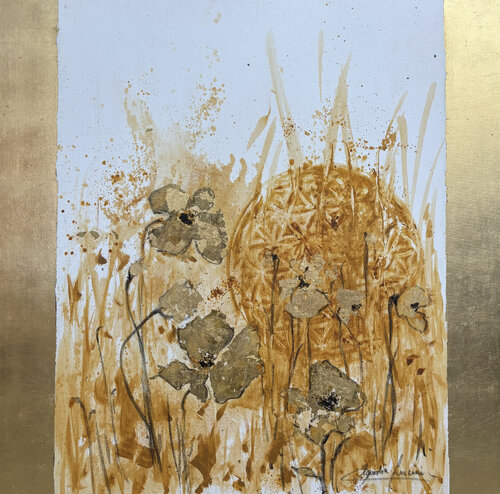 Amapola de Oro 3 by Claudia Lucini, Painting for Sale on Singulart