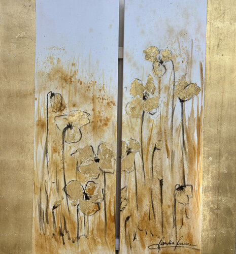 Amapolas de Oro - Díptico di Claudia Lucini, Pittura in vendita su Singulart