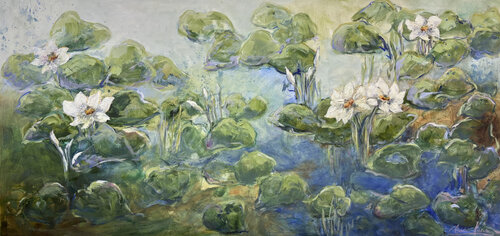 Water Lilies von Claudia Lucini, Malerei kaufen auf Singulart