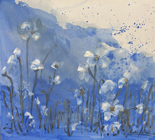 El amor es azul di Claudia Lucini, Pittura in vendita su Singulart