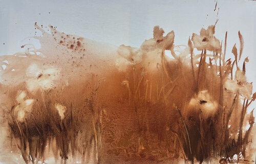 Amapolas Siena di Claudia Lucini, Pittura in vendita su Singulart