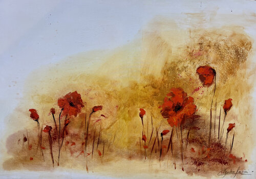 Amapolas de Otoño von Claudia Lucini, Malerei kaufen auf Singulart