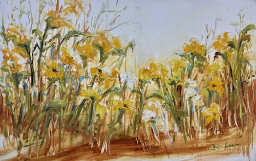 Flores Amarillas by Claudia Lucini, Painting for Sale on Singulart