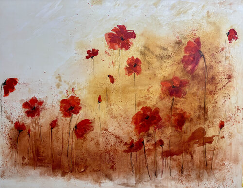 Amapolas de mi Tierra von Claudia Lucini, Malerei kaufen auf Singulart