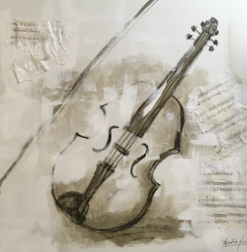 Amadeus Violín par Claudia Lucini, Peinture en vente sur Singulart
