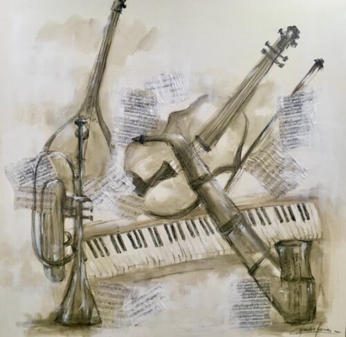 Amadeus Orchestra par Claudia Lucini, Peinture en vente sur Singulart