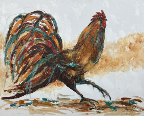 Riña de Gallos de Claudia Lucini, Pintura a la venta en Singulart
