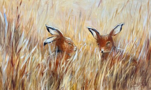 Liebres Patagónicas de Claudia Lucini, Pintura a la venta en Singulart
