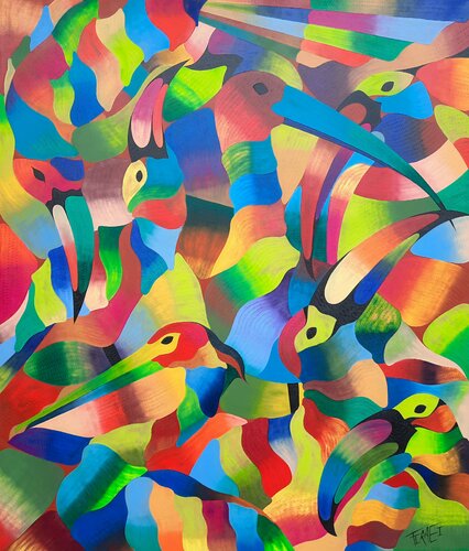 Paradiesvögel 1 di Said Tiraei, Pittura in vendita su Singulart