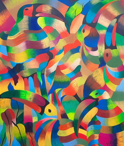 Paradiesvögel 2 di Said Tiraei, Pittura in vendita su Singulart