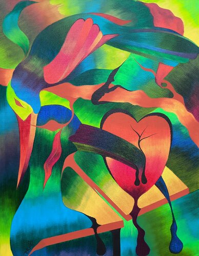 Wer liebt, dem wachsen Flügel di Said Tiraei, Pittura in vendita su Singulart