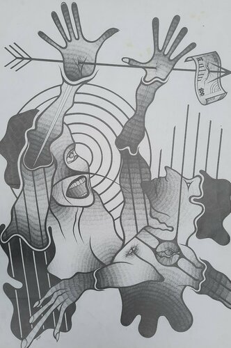 Geld und seine Wirkung by Said Tiraei, Drawing for Sale on Singulart