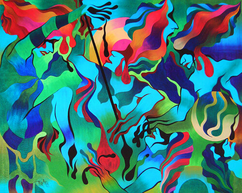 Hungersnot braucht Hilfe di Said Tiraei, Pittura in vendita su Singulart