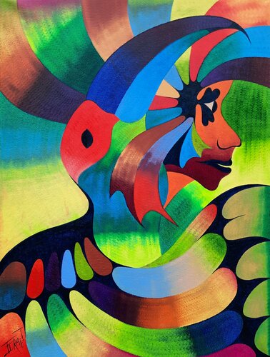 Mensch und Natur 2 di Said Tiraei, Pittura in vendita su Singulart