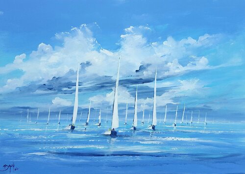 Les Régates di Eric Bruni, Pittura in vendita su Singulart