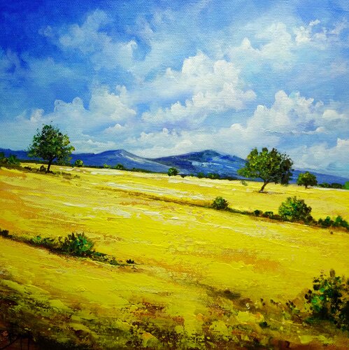 Silence jaune par Eric Bruni, Peinture en vente sur Singulart