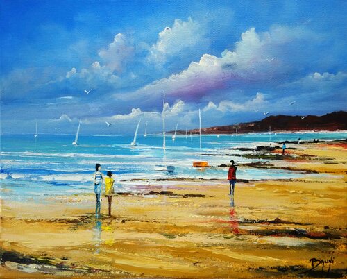 Promenade au bord de l'océan par Eric Bruni, Peinture en vente sur Singulart
