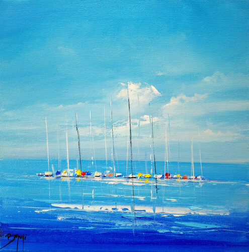 Les bateaux #04 van Eric Bruni, Schilderij te koop op Singulart