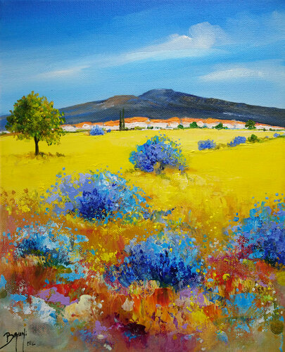Les buissons bleus par Eric Bruni, Peinture en vente sur Singulart