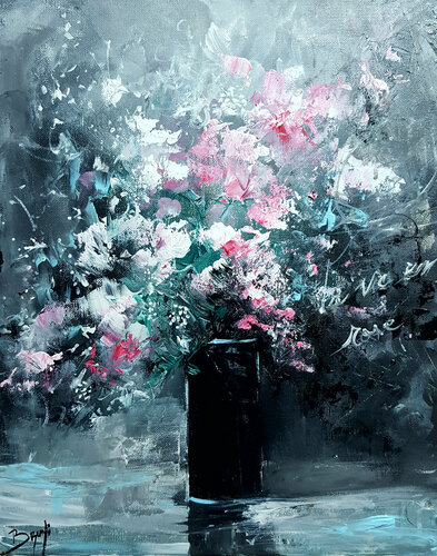 Roses in the dark van Eric Bruni, Schilderij te koop op Singulart