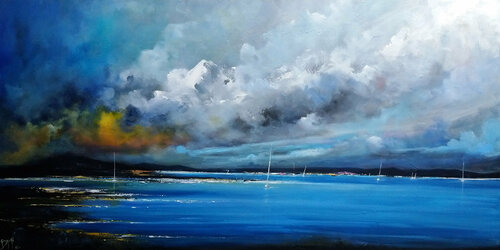 Ciel d'orage sur la baie van Eric Bruni, Schilderij te koop op Singulart