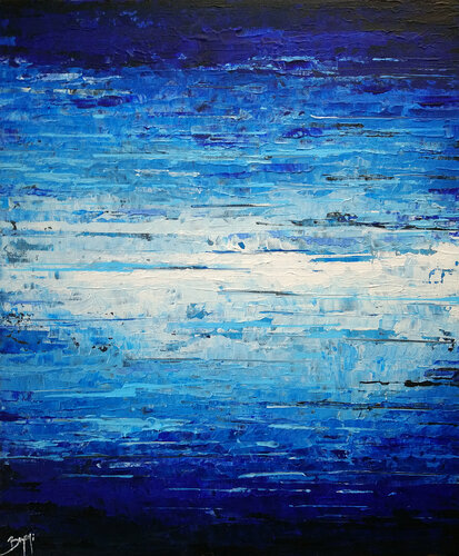 Interférence de bleu van Eric Bruni, Schilderij te koop op Singulart