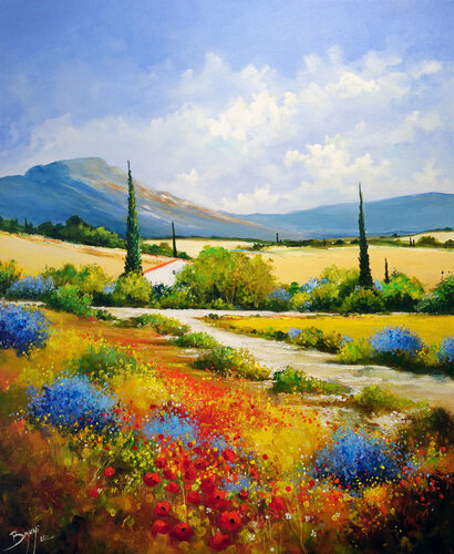 Sentier fleuri van Eric Bruni, Schilderij te koop op Singulart
